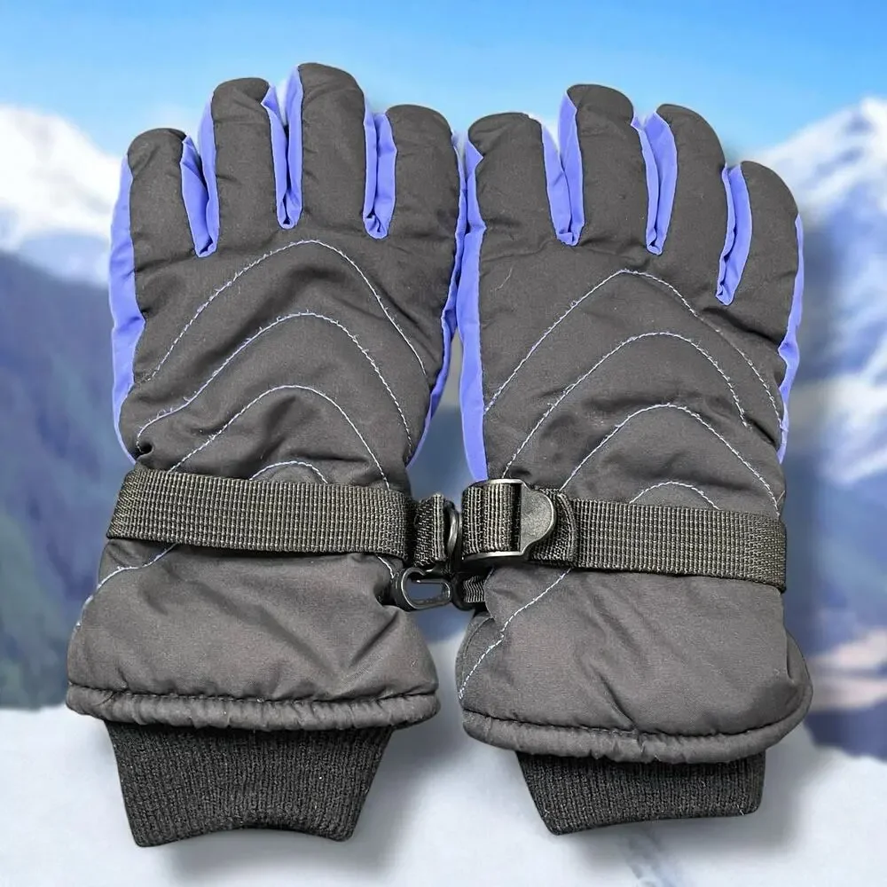 All In Motion Kids Snow Gloves Size 8-16 Winter Skiing Purple Black Cold Weather